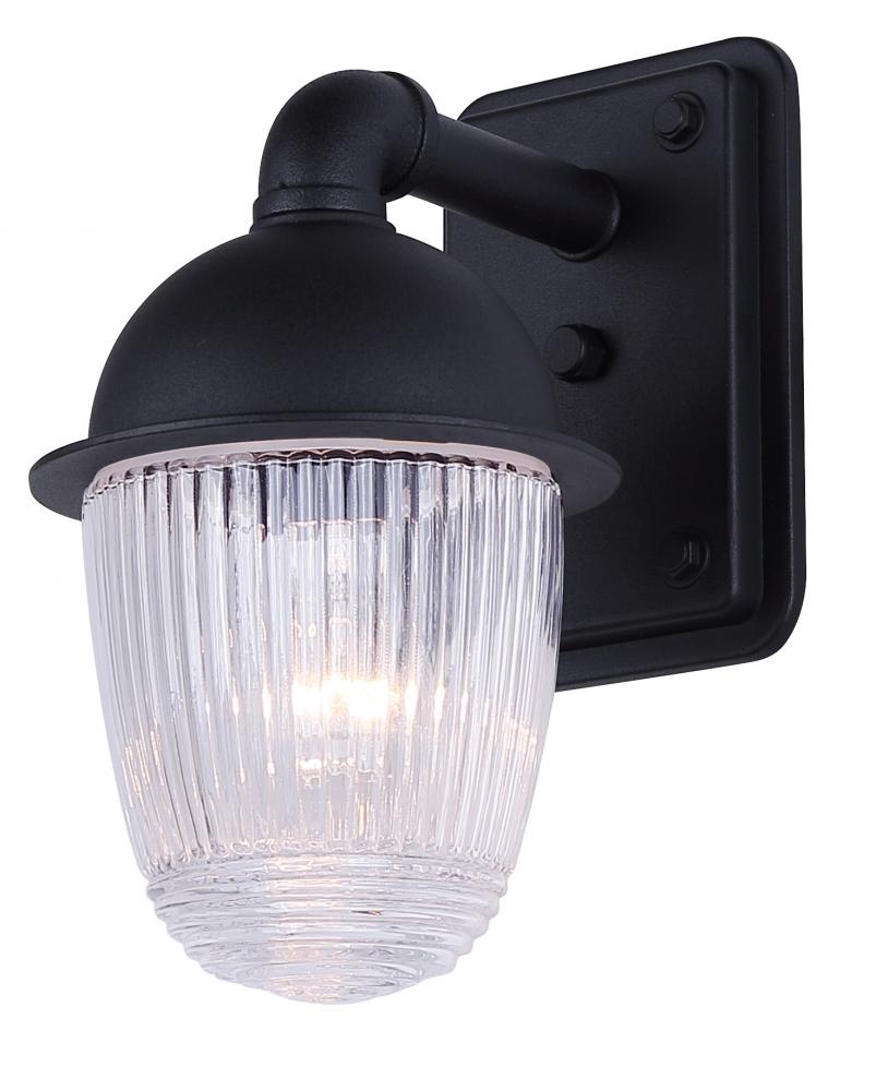 Seni 1 Light Outdoor Lantern with Matte Black Finish and Clear Shade