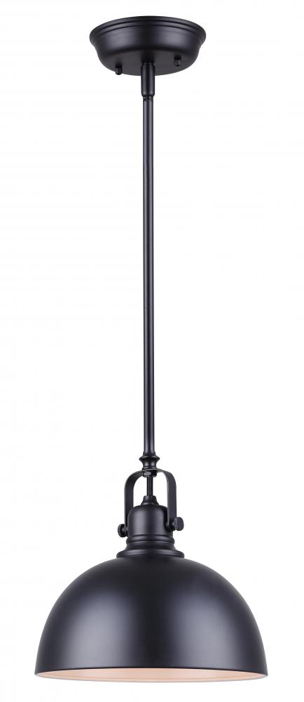 Polo 1 Light Pendant, Black Finish