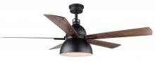 Canarm CF52LYR5BK - Lyric 52" Indoor Standard Matte Black Ceiling Fan w/ Vintage LED Bulbs Included with Remote Incl