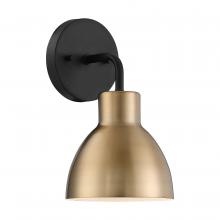 Nuvo 60/6791 - Sloan - 1 Light Vanity - Matte Black and Burnished Brass Finish