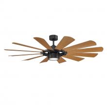 WAC Smart Fan Collection F-080L-MB/DK - Windmill Matte Black/Distressed Koa With Luminaire