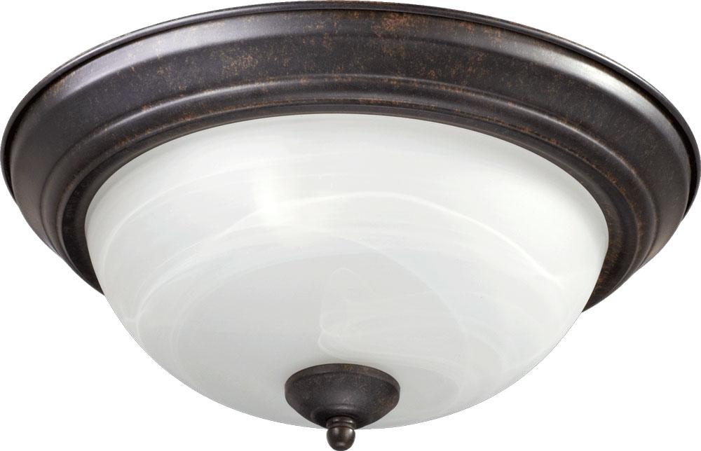 Two Light Toasted Sienna White Glass Bowl Flush Mount