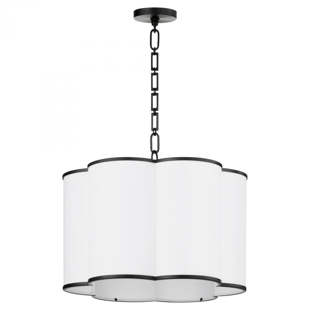 Belinder 4 Light Fabric Pendant, Matte Black