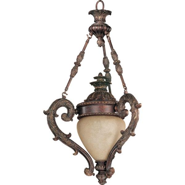 One Light Florentine Gilt Foyer Hall Pendant