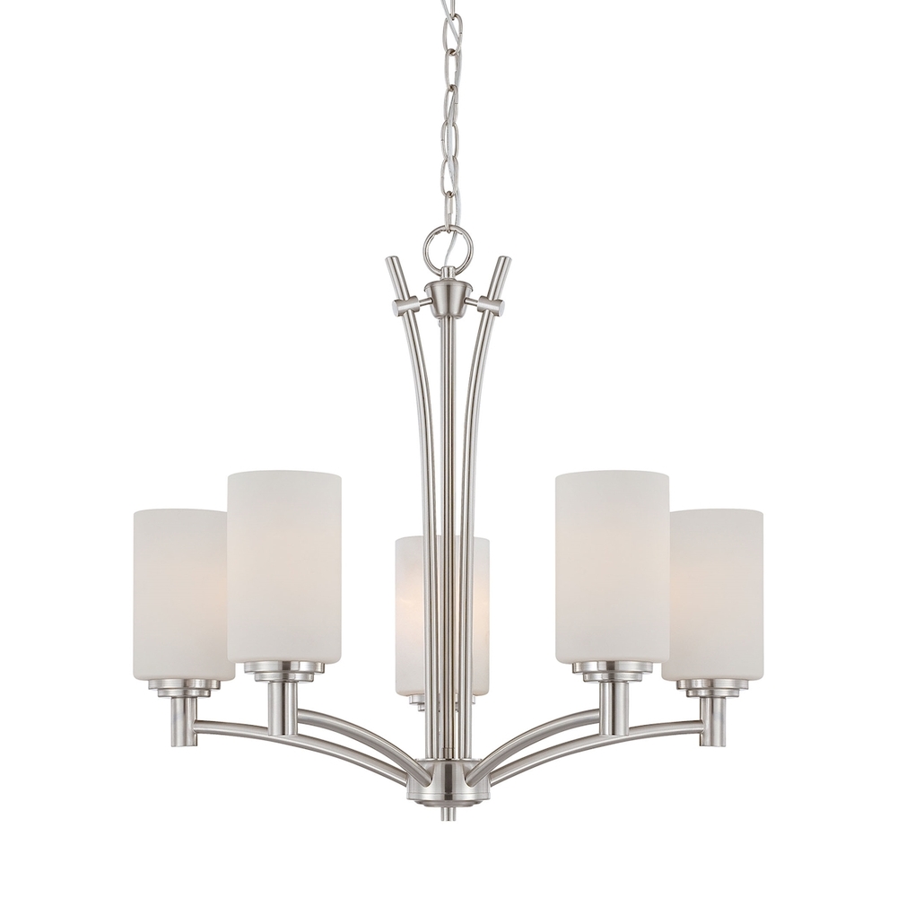 Thomas - Pittman 24'' Wide 5-Light Chandelier - Brushed Nickel