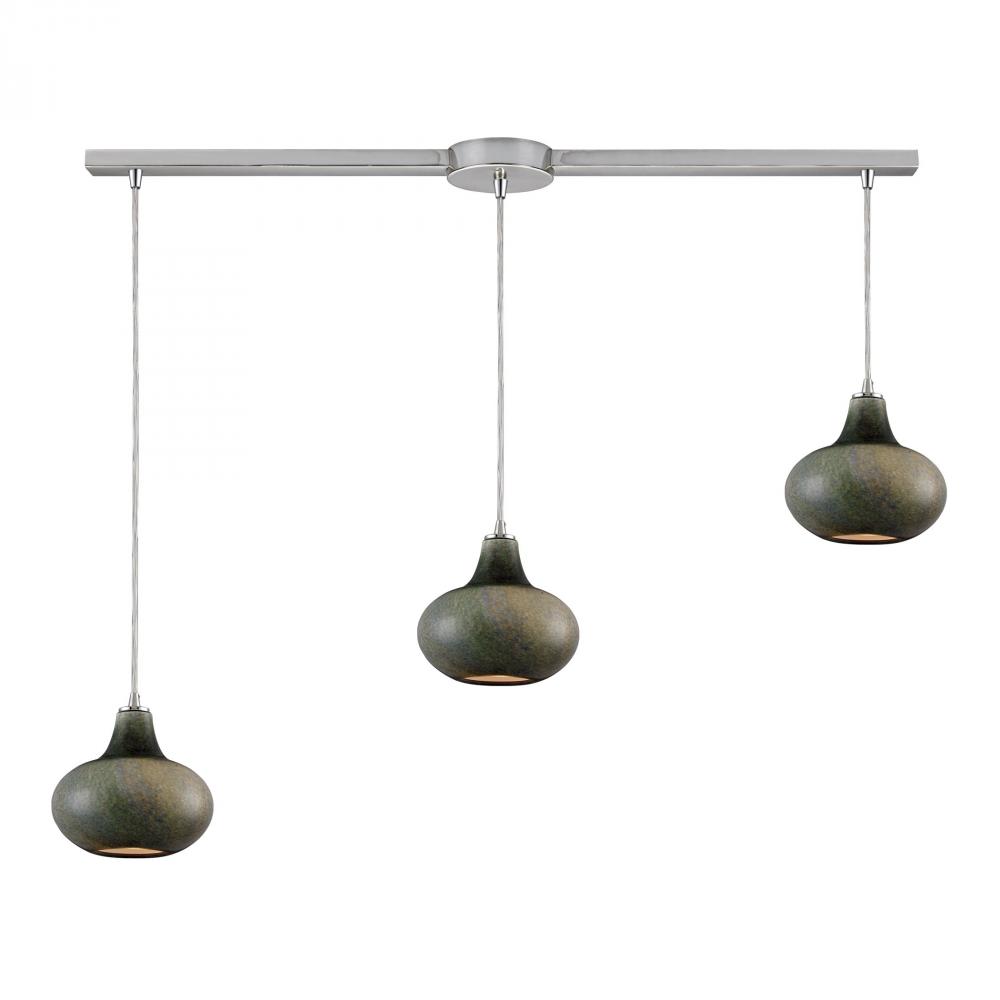 Kaolin 3 Light Pendant In Satin Nickel