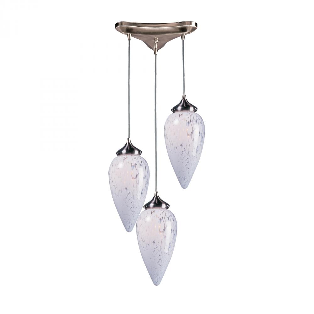 Three Light Satin Nickel Multi Light Pendant