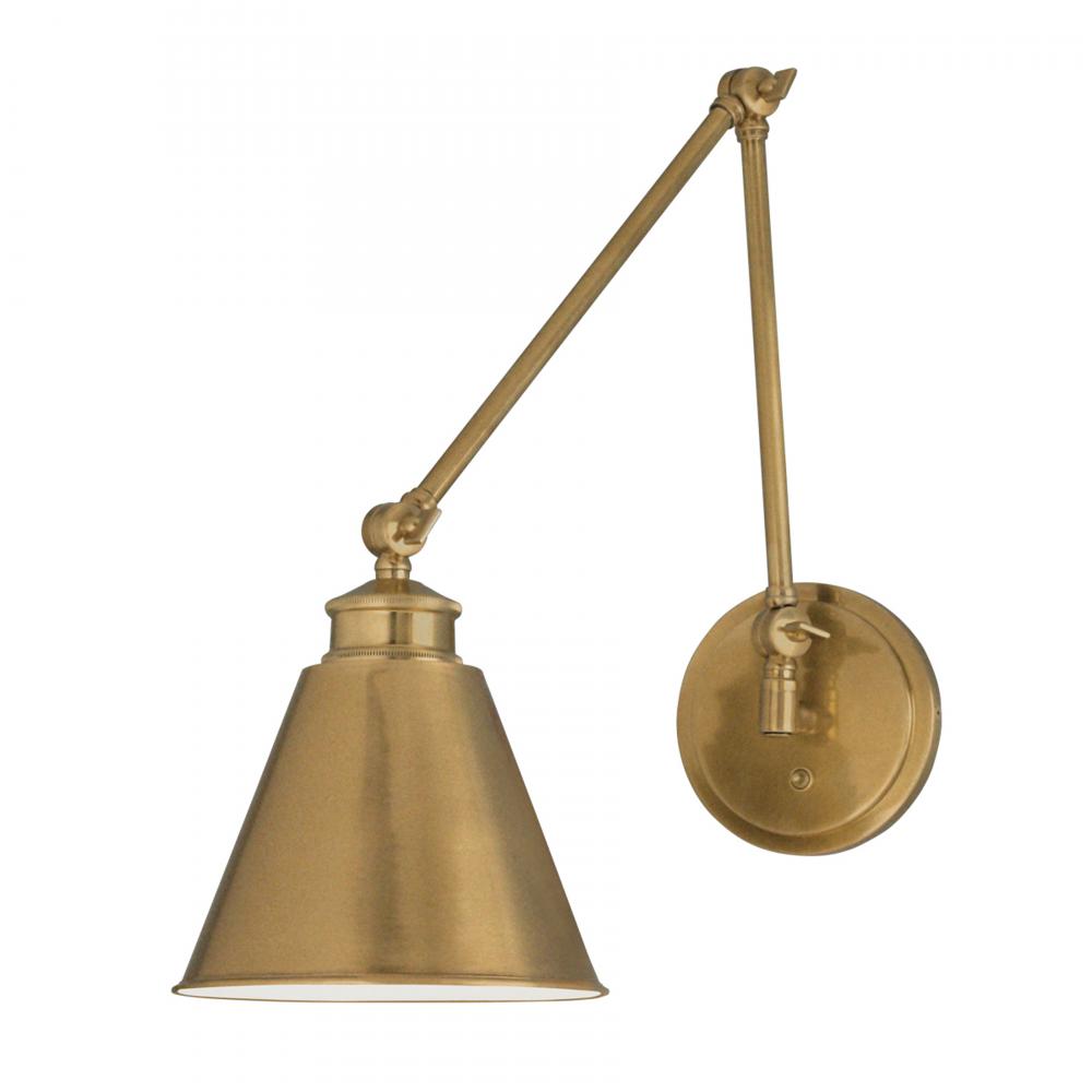 Aidan 18.5'' High 1-Light Swingarm Sconce - Aged Brass