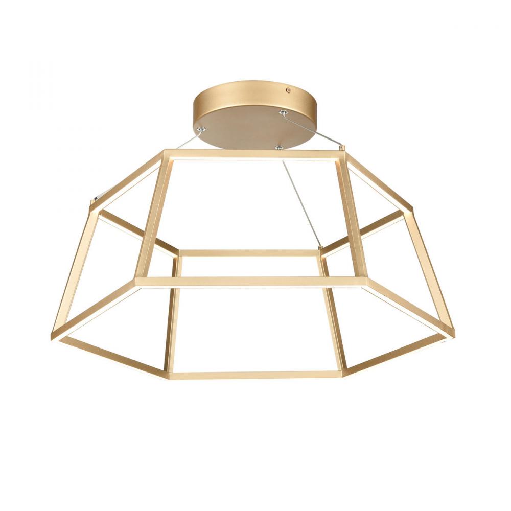 Minimalist 21'' Wide LED Pendant - Soft Gold