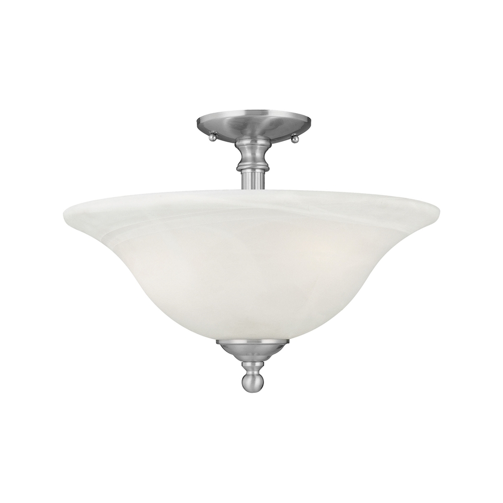 Thomas - Riva 16'' Wide 3-Light Semi Flush Mount - Brushed Nickel