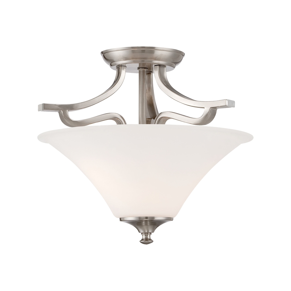 Thomas - Treme 13'' Wide 2-Light Semi Flush Mount - Brushed Nickel