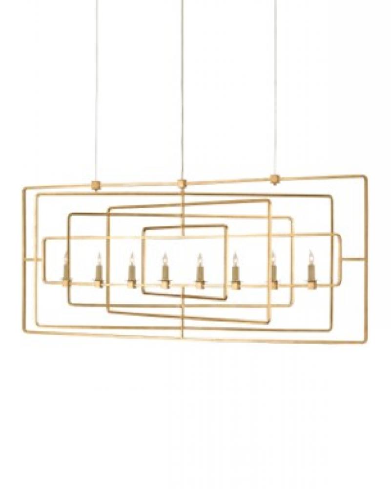 Metro Gold Rectangular Chandelier